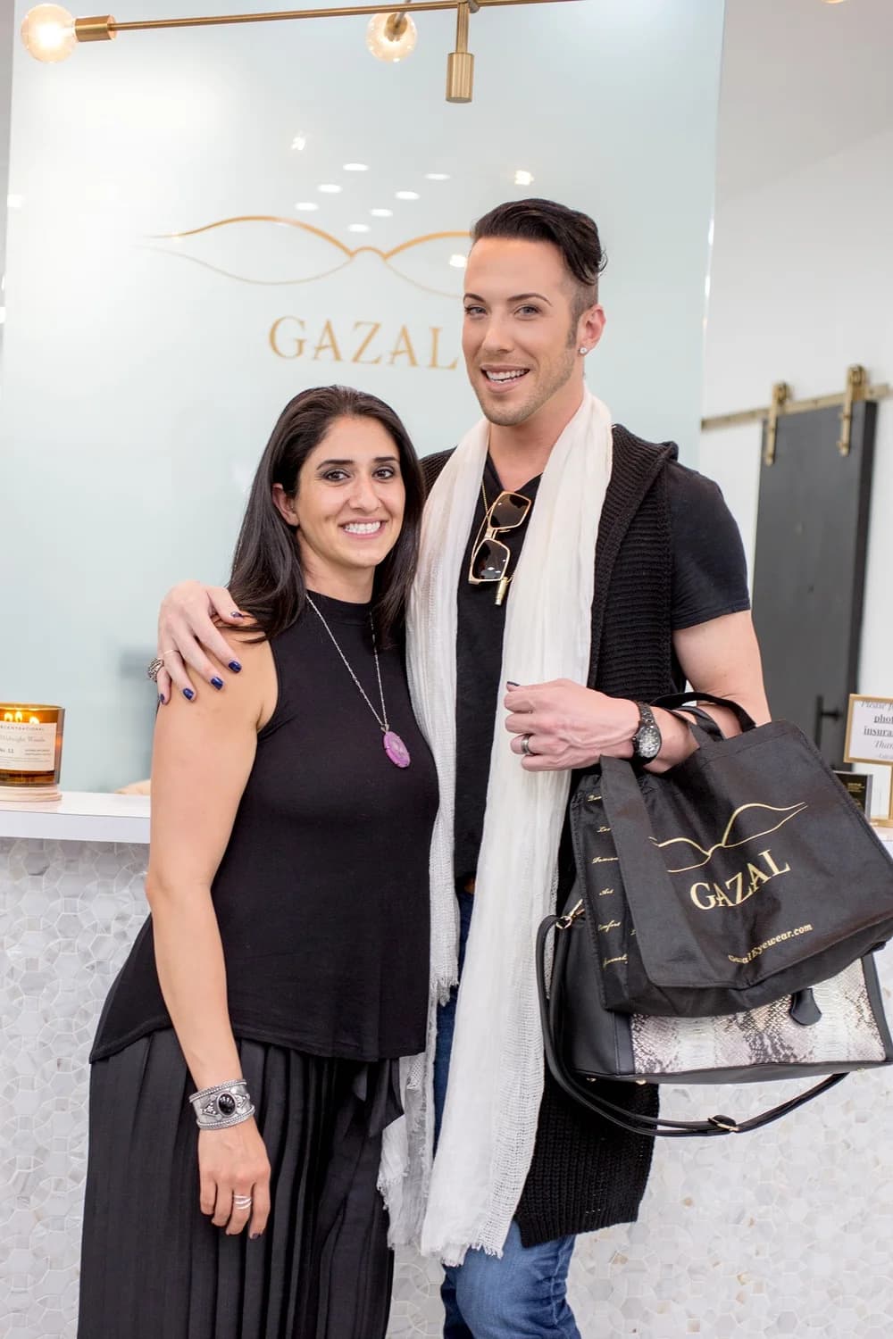 Christopher Macken & Gazal Tabrizipour at the Gazal Eyecare grand opening
