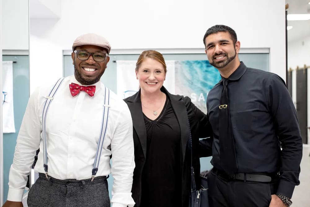 Danny, Misty, & Afzal at the Gazal Eyecare grand opening