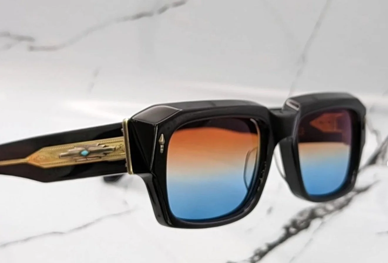 Custom hand-tinted lens on Jacques Marie Mage sunglasses