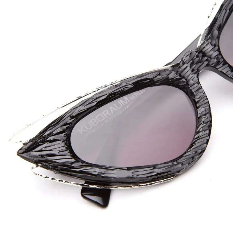 Limited-edition Kuboraum Y3 cat-eye acetate sunglasses, handcrafted in Italy